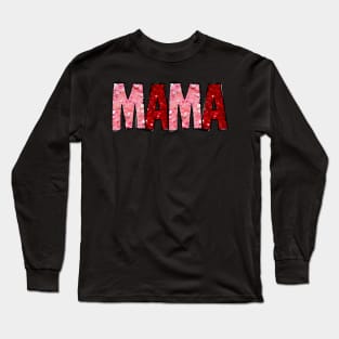 Retro Groovy Mama is My Valentine Cute Heart Boys Girls Kids Long Sleeve T-Shirt